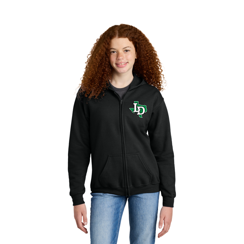 #AB1 Black Full Zip Hoodie Embroidered Texas LD